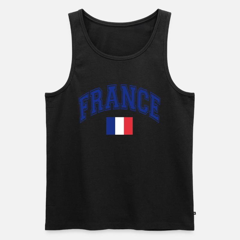 Frankreich Flagge - Männer Premium Bio Tank Top - Schwarz