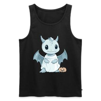 Dragon Halloween Funny Ghost - Men's Premium Organic Tank Top - black - Front - Michal (187cm)