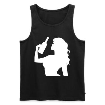 Femme Fête Poule Icône - Débardeur bio Premium Homme - noir - Devant - Michal (187cm)