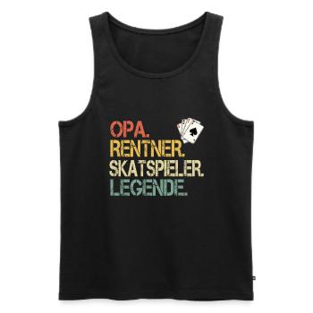 Opa Rentner Skatspieler Legende - Männer Premium Bio Tank Top - Schwarz - Vorne - Michal (187cm)