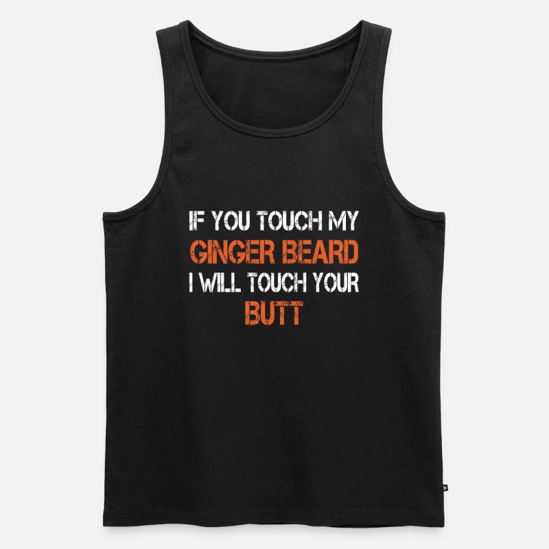 Roter Bart Ginger Bartträger - Männer Premium Bio Tank Top - Schwarz