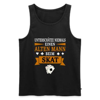 Skatspieler Spruch Skat Geschenk - Männer Premium Bio Tank Top - Schwarz - Vorne - Michal (187cm)