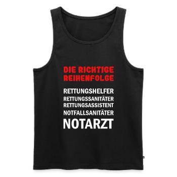 Rettungsdienst Hierarchie - Männer Premium Bio Tank Top - Schwarz - Vorne - Michal (187cm)