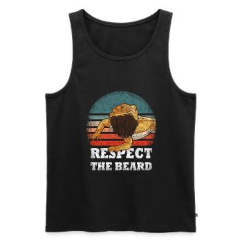 Bartagames Lizard Bearded Dragon - Men's Premium Organic Tank Top - black - Front - Michal (187cm)