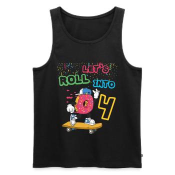 4. Geburtstag Donut Skater Skateboard Cool - Männer Premium Bio Tank Top - Schwarz - Vorne - AI Model Male 178 light (178cm)