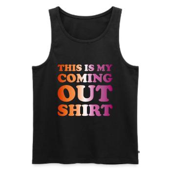 Lesbian Coming Out LGBTQ Lesbian LGBT - Men's Premium Organic Tank Top - black - Front - AI Model Male 178 light (178cm)