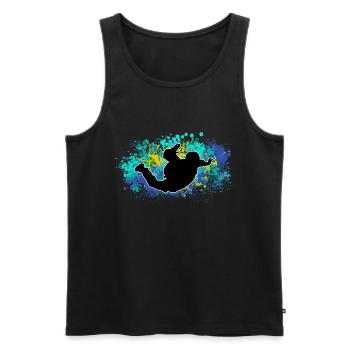 Fallschirmspringer Fallschirmsprung Skydive - Männer Premium Bio Tank Top - Schwarz - Vorne - AI Model Male 178 light (178cm)
