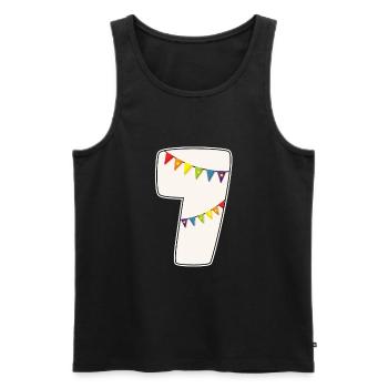 7 birthday 7 years number 7 girl rainbow - Men's Premium Organic Tank Top - black - Front - AI Model Male 178 light (178cm)