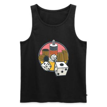 Schocken Würfelspiel Trinkspiel Kneipe - Männer Premium Bio Tank Top - Schwarz - Vorne - AI Model Male 178 light (178cm)