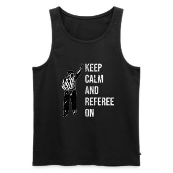 Keep Calm And Referee On Ice Hockey Referee - Débardeur bio Premium Homme - noir - Devant - AI Model Male 178 light (178cm)