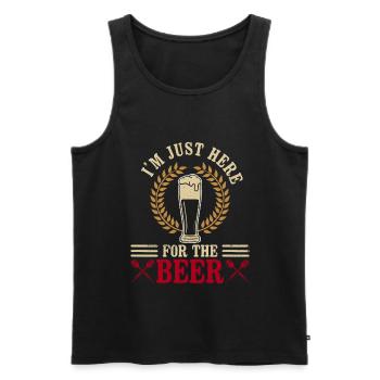Je suis juste ici pour la bière - Darts Player Darts - Débardeur bio Premium Homme - noir - Devant - Michal (187cm)