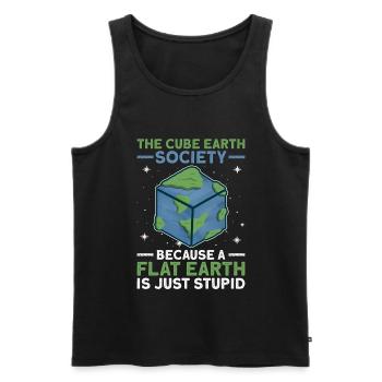 The Cube Earth Society - Earth Planet Space - Men's Premium Organic Tank Top - black - Front - AI Model Male 178 light (178cm)