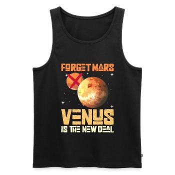 Forget Mars - Venus Is The New Deal - Venus Planet - Männer Premium Bio Tank Top - Schwarz - Vorne - Michal (187cm)