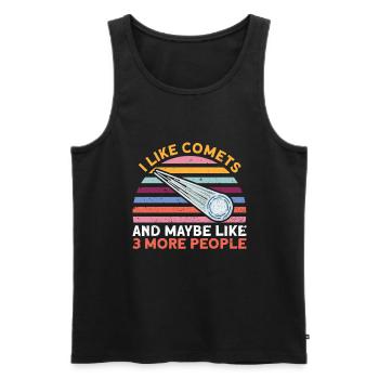 I Like Comets And Maybe Like 3 More People - Comet - Men's Premium Organic Tank Top - black - Front - AI Model Male 178 light (178cm)