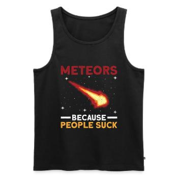Meteors Because People Suck - Meteoroid - Men's Premium Organic Tank Top - black - Front - AI Model Male 178 light (178cm)