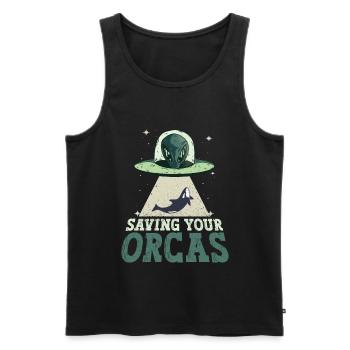 Sauvez les orques - Orque extraterrestre - Débardeur bio Premium Homme - noir - Devant - Michal (187cm)