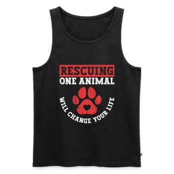 Dog Animal Welfare Animal Rescue Activist Animal Shelter - Men's Premium Organic Tank Top - black - Front - Michal (187cm)