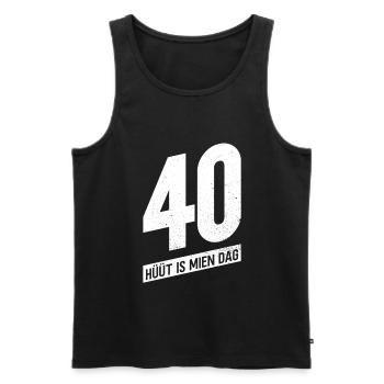 40 - Hüüt Is Mien Dag - 40 Geburtstag Plattdeutsch - Männer Premium Bio Tank Top - Schwarz - Vorne - AI Model Male 178 light (178cm)