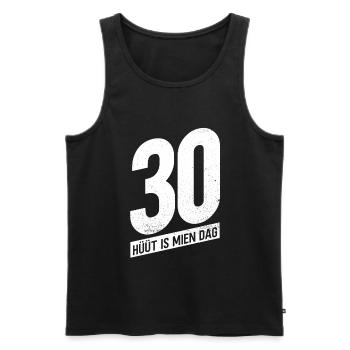 30 - Hüüt Is Mien Dag - 30 Geburtstag Plattdeutsch - Männer Premium Bio Tank Top - Schwarz - Vorne - AI Model Male 178 light (178cm)