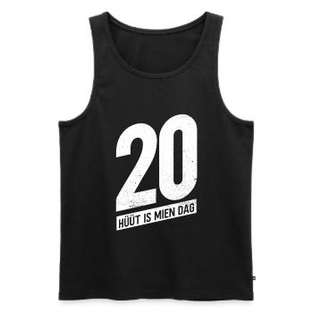 20 - Hüüt Is Mien Dag - 20 Geburtstag Plattdeutsch - Männer Premium Bio Tank Top - Schwarz - Vorne - AI Model Male 178 light (178cm)