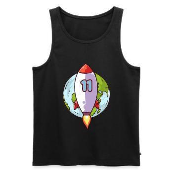 11. Geburtstag Rocket Space 11 Jahre Space Galaxy - Männer Premium Bio Tank Top - Schwarz - Vorne - AI Model Male 178 light (178cm)
