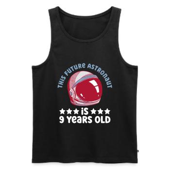 This future astronaut is 9 years old - Men's Premium Organic Tank Top - black - Front - Michal (187cm)