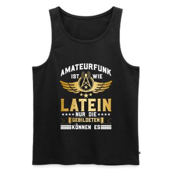 Amateurfunk Latein Funkamateur Funker - Männer Premium Bio Tank Top - Schwarz - Vorne - Michal (187cm)