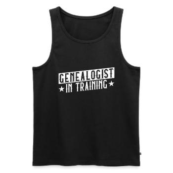 Genealogist Genealogist Family Tree Genealogist - Men's Premium Organic Tank Top - black - Front - AI Model Male 178 light (178cm)