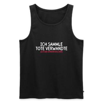 Ich Sammle Tote Verwandte (Ich Bin Ahnenforscher) - Männer Premium Bio Tank Top - Schwarz - Vorne - AI Model Male 178 light (178cm)