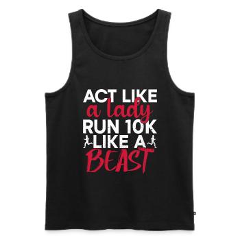 10k Running Training Runner Jogging Running - Men's Premium Organic Tank Top - black - Front - Michal (187cm)