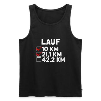 Lauf 21,1 km - Halbmarathon Läufer Joggen - Männer Premium Bio Tank Top - Schwarz - Vorne - Michal (187cm)