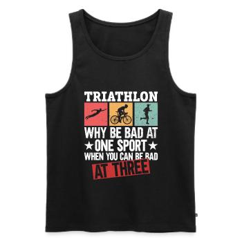 Triathlon Training Lustiges Triathlet Geschenk - Männer Premium Bio Tank Top - Schwarz - Vorne - Michal (187cm)