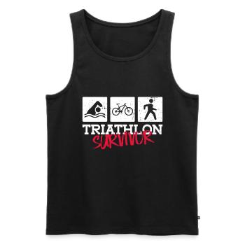 Triathlon Survivor - Triathlon Training - Men's Premium Organic Tank Top - black - Front - Michal (187cm)