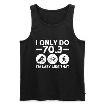 Triathlète d’entraînement de demi-triathlon Lustig - Débardeur bio Premium Homme - noir - Devant - Michal (187cm)