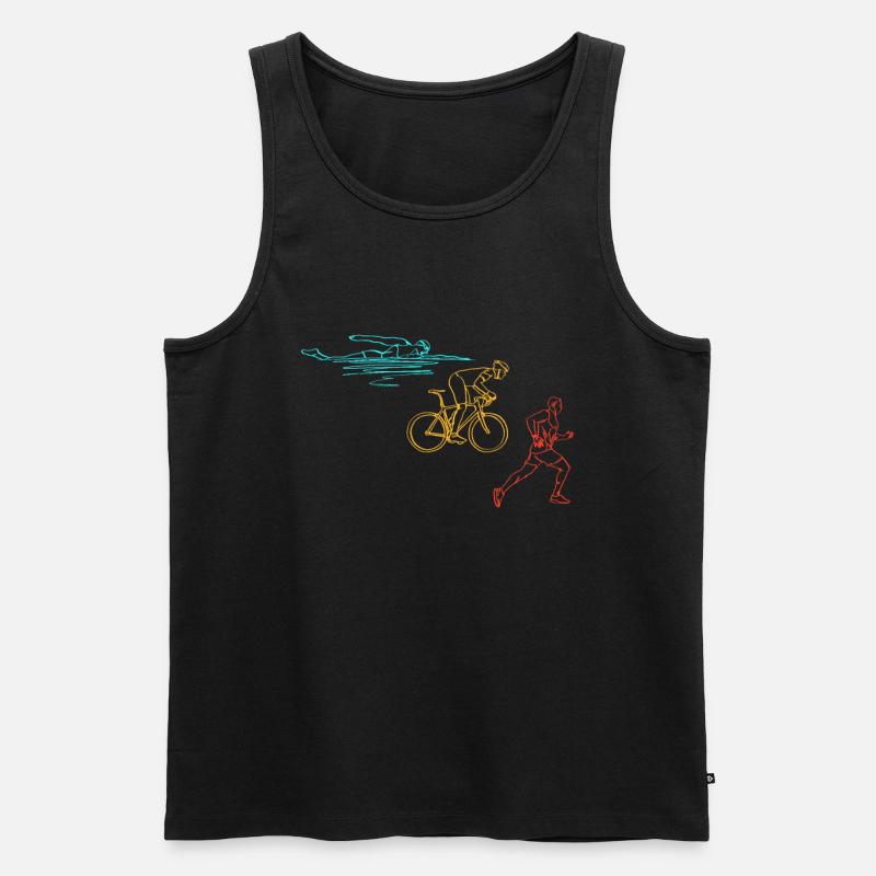 Triathlon Training Triathlet Geschenk - Männer Premium Bio Tank Top - Schwarz