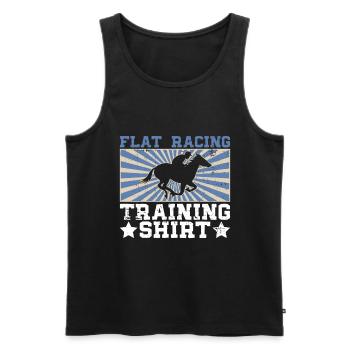 Chemise d’entraînement de course plate - Courses de chevaux - Débardeur bio Premium Homme - noir - Devant - Michal (187cm)