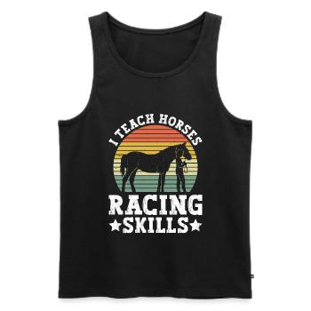 Pferdetrainer Reiten Pferd Reitlehrer - Männer Premium Bio Tank Top - Schwarz - Vorne - AI Model Male 178 light (178cm)