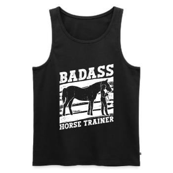 Badass Horse Trainer - Pferdetrainer Reiten Reiten - Männer Premium Bio Tank Top - Schwarz - Vorne - AI Model Male 178 light (178cm)
