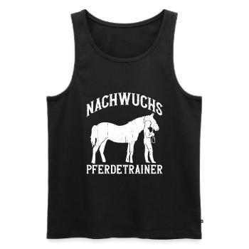 Nachwuchs Pferdetrainer - Pferdetrainer Reitlehrer - Männer Premium Bio Tank Top - Schwarz - Vorne - Michal (187cm)
