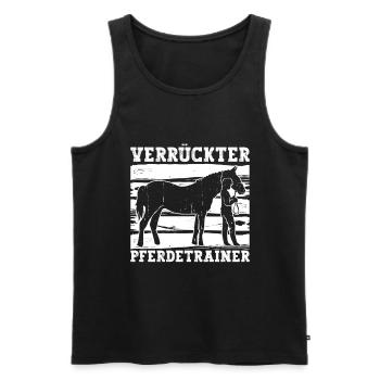 Verrückter Pferdetrainer - Pferdetrainer - Männer Premium Bio Tank Top - Schwarz - Vorne - Michal (187cm)