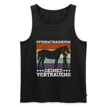 Pferdetrainerin Deines Vertrauens - Pferdetrainer - Männer Premium Bio Tank Top - Schwarz - Vorne - Michal (187cm)
