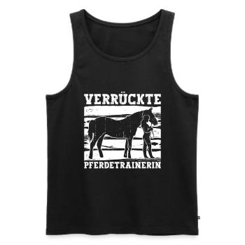 Verrückte Pferdetrainerin - Pferdetrainer - Männer Premium Bio Tank Top - Schwarz - Vorne - Michal (187cm)