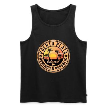 Puerto Plata République dominicaine - Débardeur bio Premium Homme - noir - Devant - Michal (187cm)