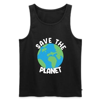 Save The Planet - Männer Premium Bio Tank Top - Schwarz - Vorne - AI Model Male 178 light (178cm)