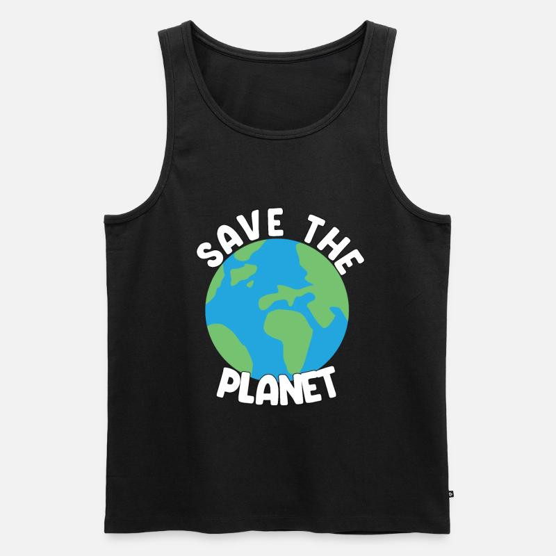 Save The Planet - Männer Premium Bio Tank Top - Schwarz
