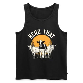 Kuhbauer Lustiger Bauernhof Kühe Tierfarm - Männer Premium Bio Tank Top - Schwarz - Vorne - Michal (187cm)