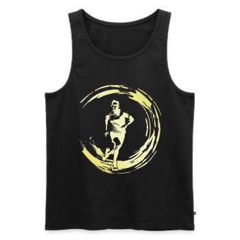 Running Marathon Man - Men's Premium Organic Tank Top - black - Front - AI Model Male 178 light (178cm)