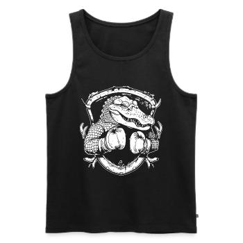 Alligator Boxer Fighter - Débardeur bio Premium Homme - noir - Devant - Michal (187cm)