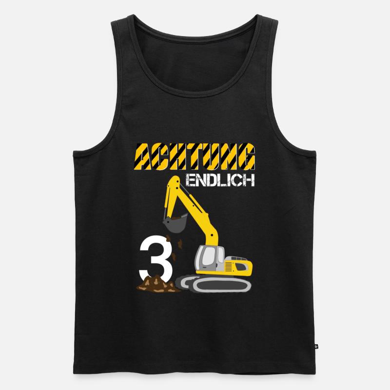 Endlich 3 Bagger - Männer Premium Bio Tank Top - Schwarz