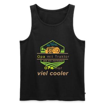 Grandpa with tractor like a normal grandpa just a lot of cool - Men's Premium Organic Tank Top - black - Front - AI Model Male 178 light (178cm)
